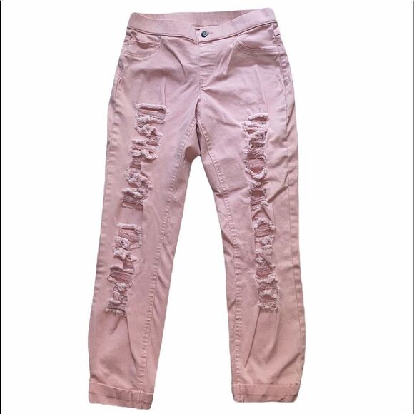 NWOT! Hue Pink Distressed Jeans! - Picture 1 of 8